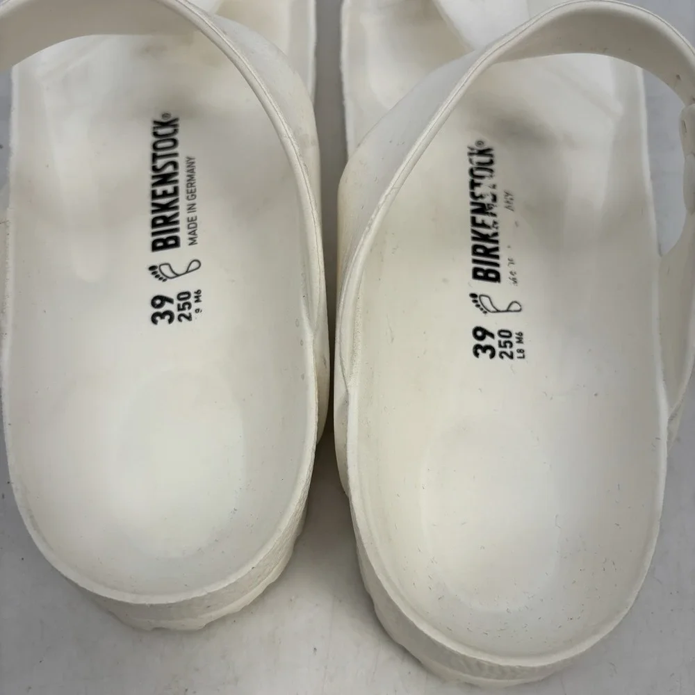 Birkenstock Gizeh Sandals Mens 6  Womens 8 White EVA Flip Flops Made In Germany